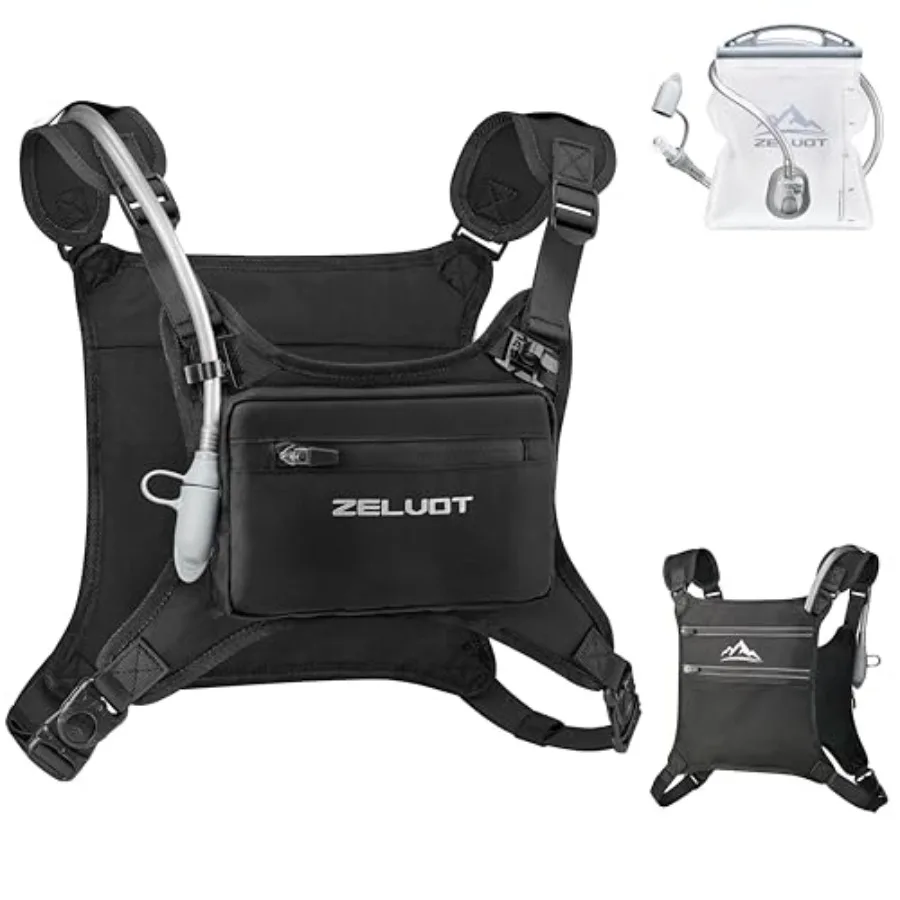 Running Vest with 1L Water Bladder USA Original Patent Adjustable Reflective Running Hydration Vest Lightweight Chest Pack for