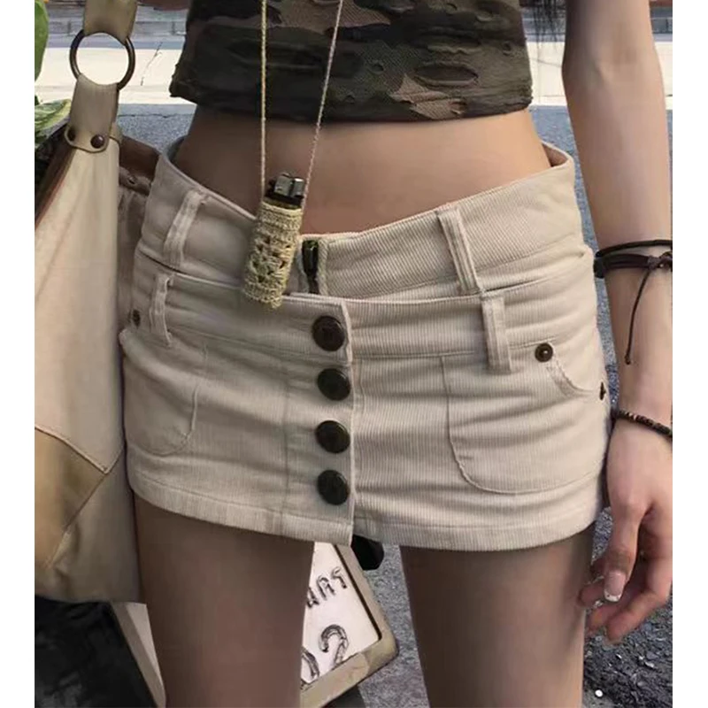 Y2K 2000S 카고 데님 미니 스커트 여성 그런지 섹시 로우 라이즈 패치 워크 힙합 랩 청바지 스커트 여름 갸루 하라주쿠 한국어 Faldas