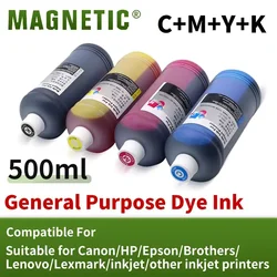 Universal Recarga Dye, Tinta Baseada, Uso para Epson, Canon, HP, Brother, Lexmark, Samsung, Impressora Jato de Tinta, Abastecimento de Tinta Contínua, Tinta Dye, 500ml