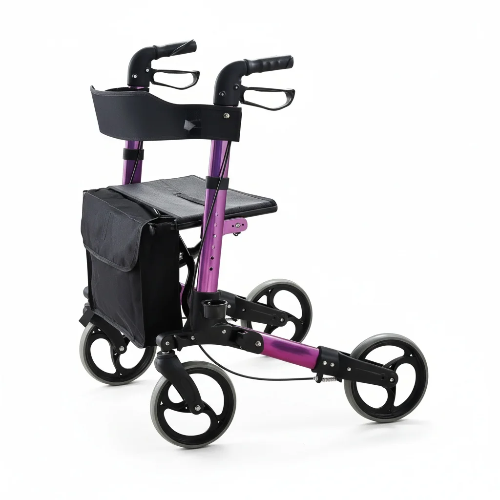 

Lightweight Shopping Carrier, Aluminum Alloy Heavy Duty Shopping Cart, Manual Mobility Aid, Home, 64x66.5 cm, 8.1 kg