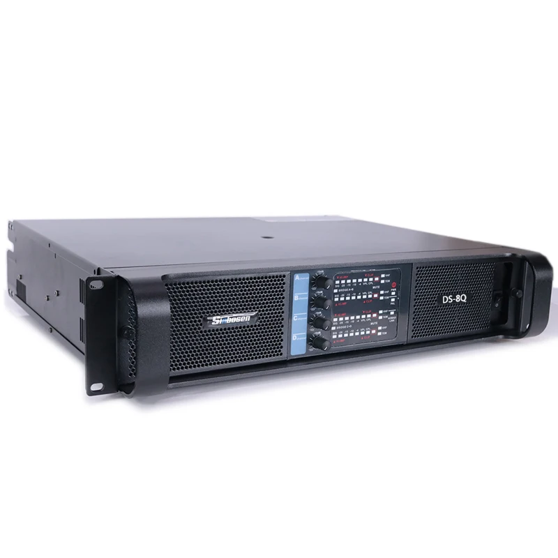 FP8000Q مرحلة الصوت Pa 4 قناة 1000 واط تحويل مكبرات صوت احترافية مكبر كهربائي 1000 واط لمصفوفة الخط