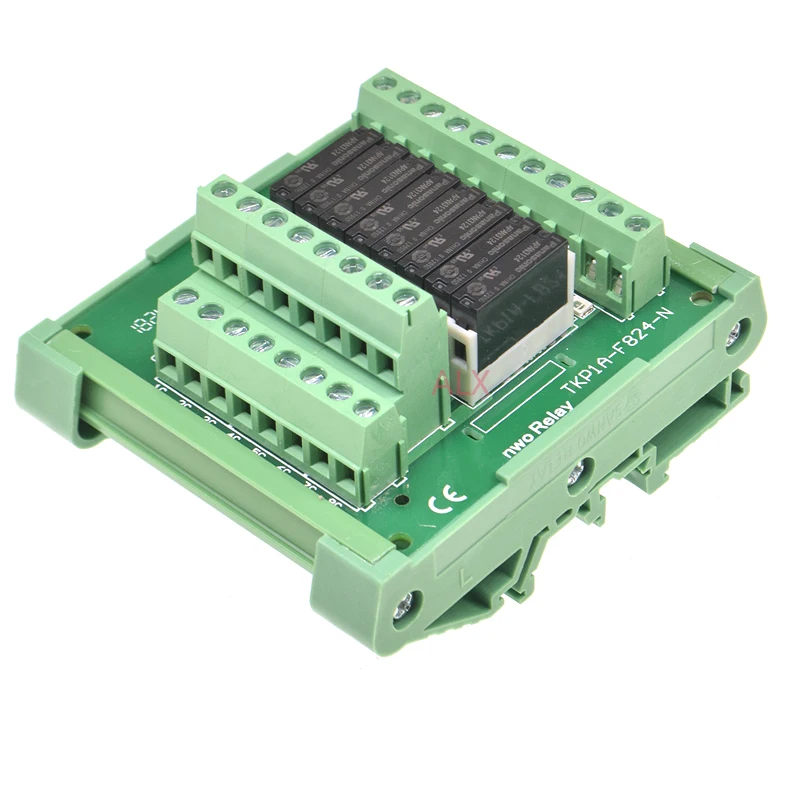 8 Channels relay module C45 DIN Rail Mount APAN3105 APAN3112 APAN3124 1NC 5A 5V 12V 24V DC PNP NPN PLC control