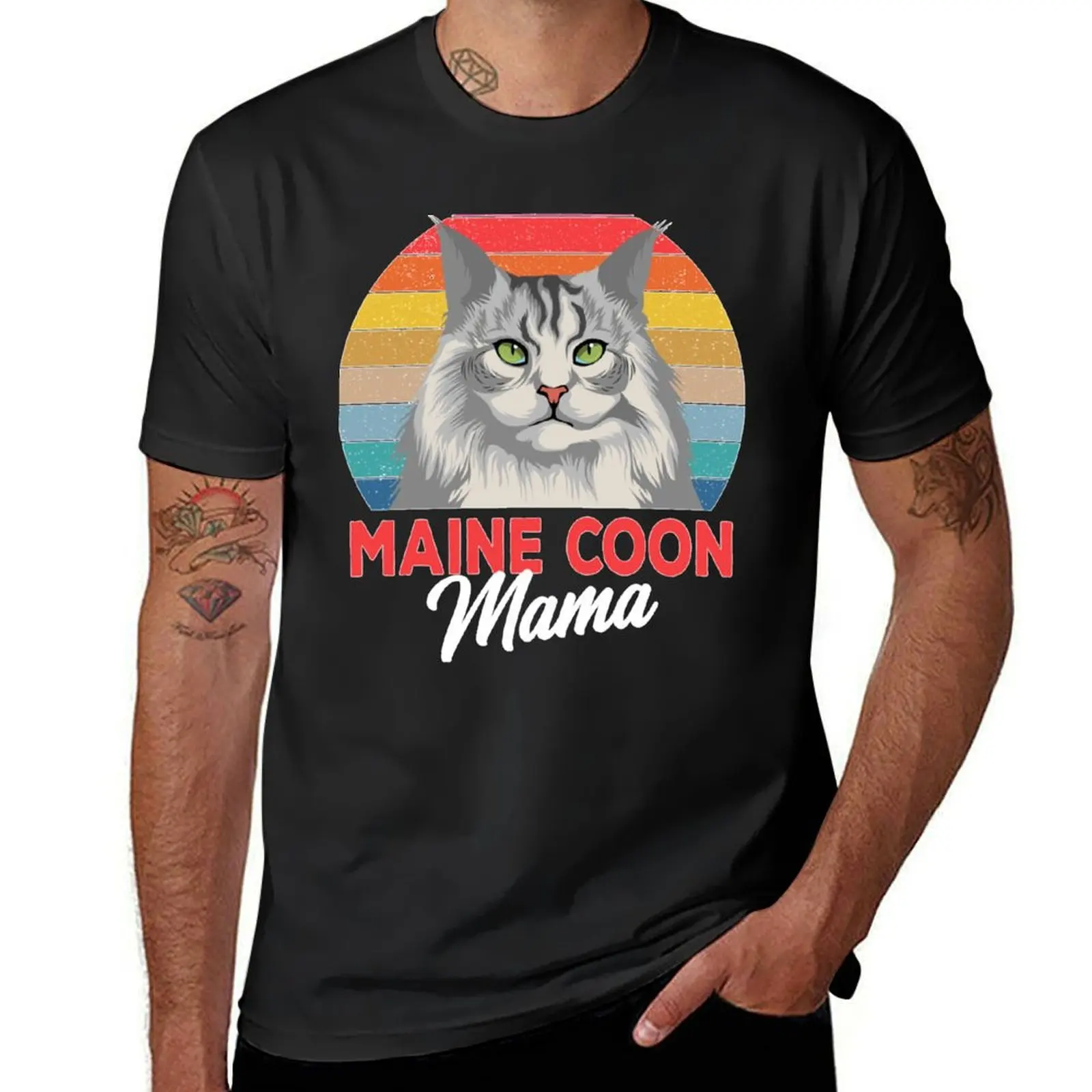 

Maine Coon Mama Funny Cat Owner Lovers Gift T-Shirt vintage oversizeds animal prinfor boys mens cotton t shirts