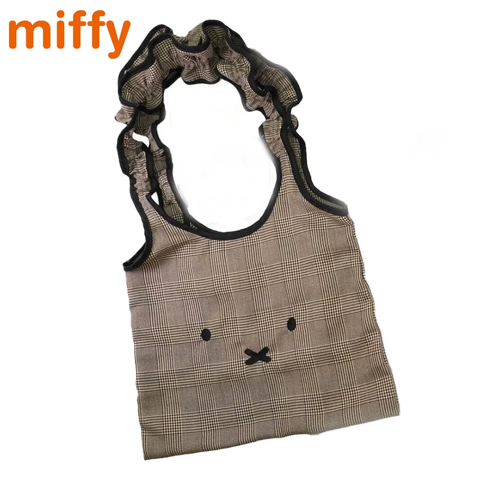 kawaii-miffy-bonito-o-unico-ombro-saco-dos-desenhos-animados-coelho-bordado-houndstooth-alta-capacidade-bolsa-menina-festival-presente