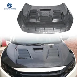 For Honda Civic 10th Gen FK8 2016-2018 Carbon Fiber Engine Hood Cover Bonnet