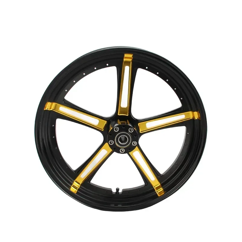 

Hot sales Harleytouring 2008-19 Aluminum Black Gold Surface Treatment Aluminum Material Origin CNC Motorcycle Hub And Rim Kit