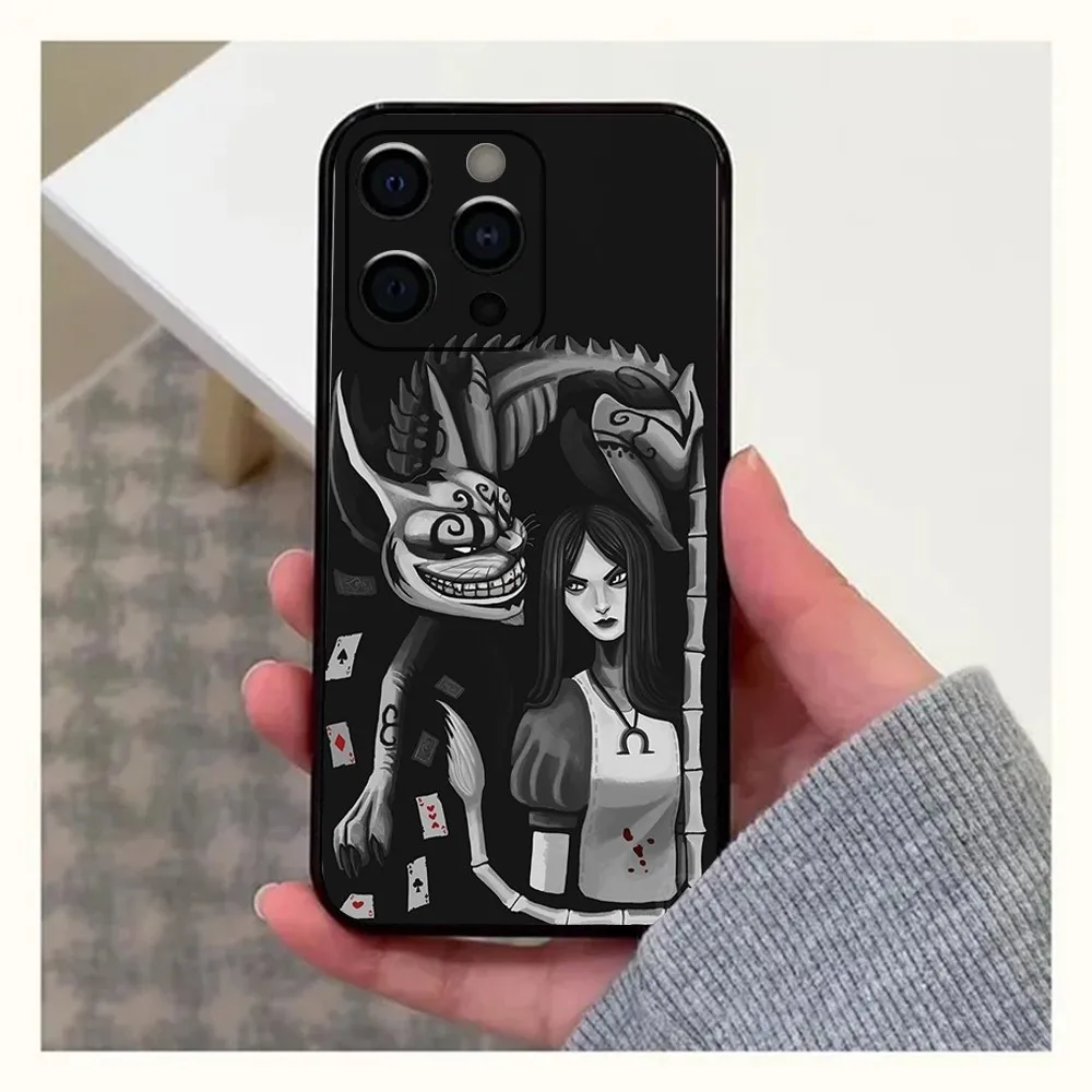 Game A-Alice Madness Returns Phone Case For Apple iPhone 15,14,13,12,11,Pro,X,XS,Max,XR,Plus,Mini Soft Black Cover