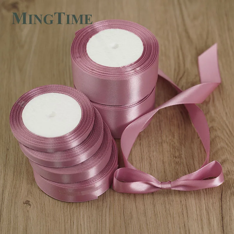 Mauve Satin Ribbon 25yards 6mm 10mm 15mm 25mm 38mm 50mm Sash Gift Bow Handmade DIY Craft Wedding Party Supply Decoration