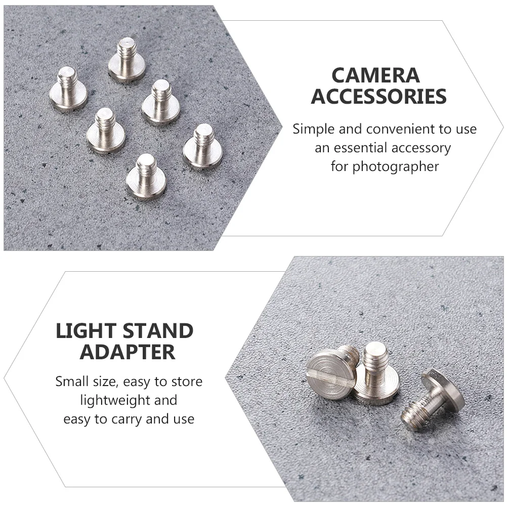 

8Pcs Camera Tripod Screw Nickel-Plated Iron Quick Release Plate Screw for Gimbal Tripod Extender Photography Accessories