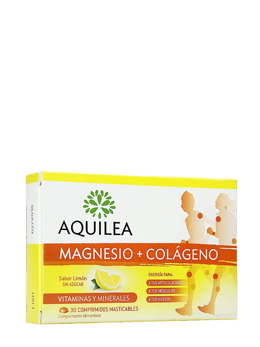 Aqulea magnesium and collagen 30 lemon-flavor chewable tablets-energy for your joints, your muscles and your bones