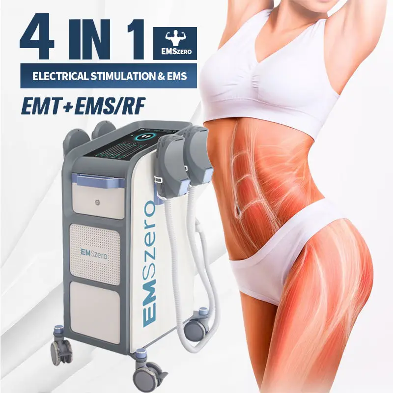EMS Muscle Stimulator 4 Handles Body Sculpting Machine Oil-Based 2in1 Safe Facial Use