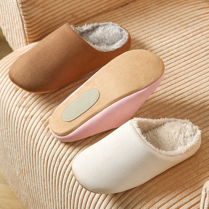 

Women Indoor Floor Shoes Soft Slippers Autumn Winter Light Comfortable Couples House Bedroom Silent Men Cotton Slides Flats