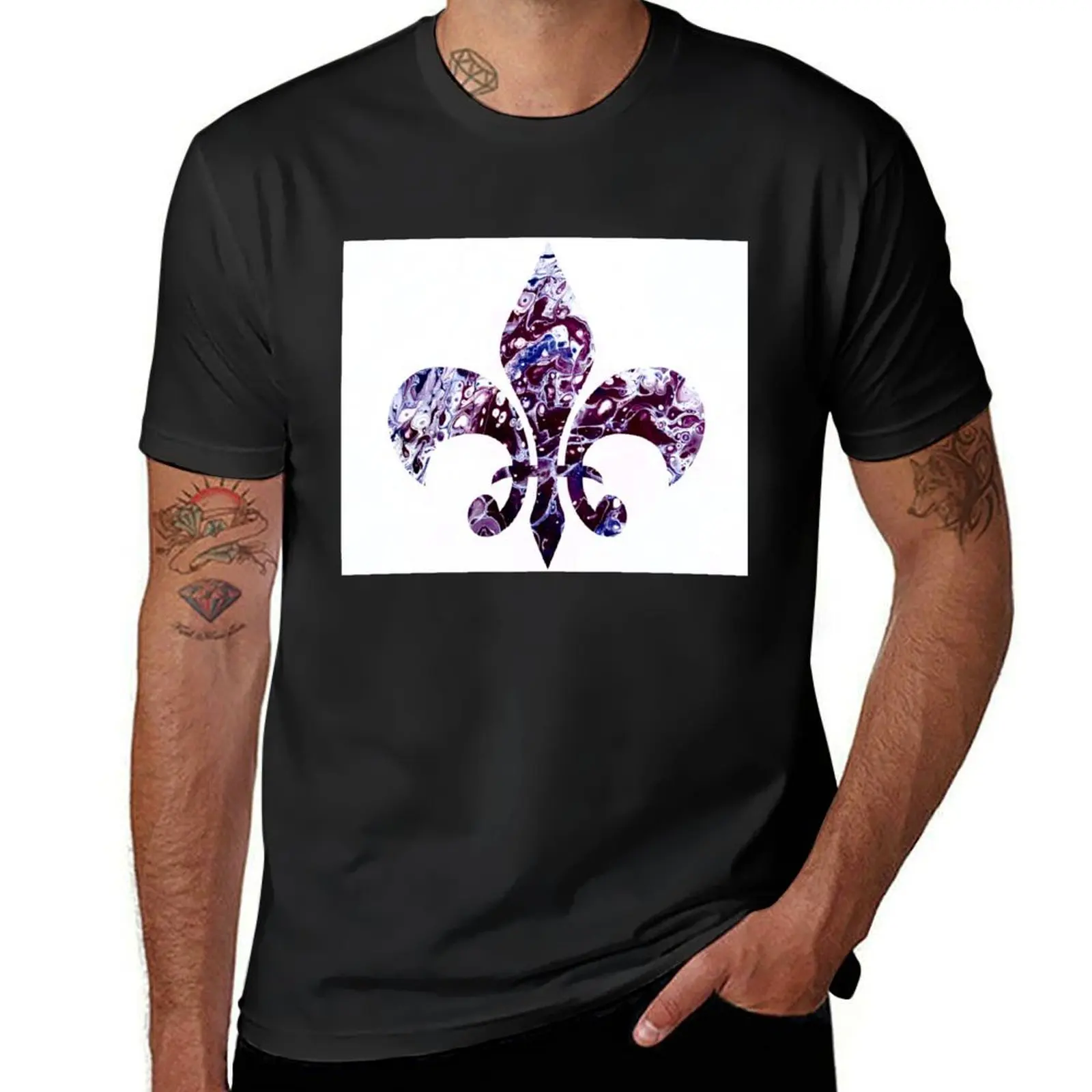 Purple Fleur De Lis T-Shirt oversizeds summer clothes mens graphic t-shirts anime