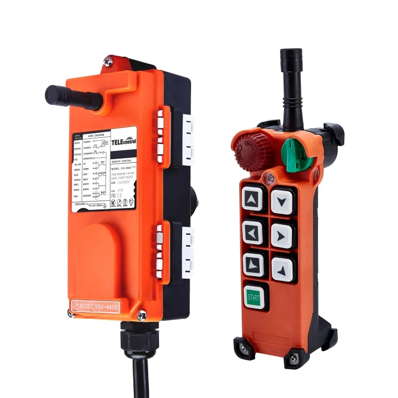 Industrial Wireless Radio Remote Control UTING TELEcontrol F21-E2 6 Channel Single Speed Buttons 2 PCB Boards for Hoist Crane