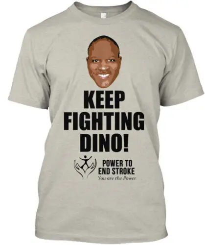 Keep Fighting Dino T-Shirt Made in the USA Size S to 5XL