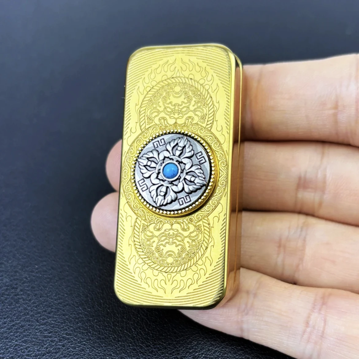 Lion Dance EDC Fidget Slider Spinner Stainless Steel Metal Anti Stress Sensory ADHD Focus Tool Fidgeting Toys