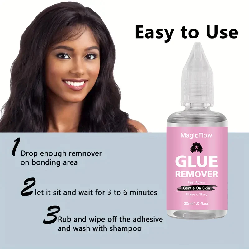 Dispositivo per la rimozione della colla per pizzo per parrucche da 30 ml/1,0 fl.oz - Dispositivo per la rimozione dell'adesivo rapido e delicato |   Sicuro, senza residui, facile da pulire |   Sistema non grasso per parrucche