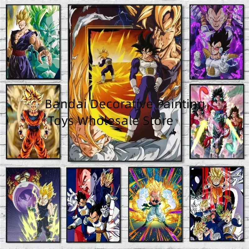 Bandai Anime Dragon Ball Vintage Canvas Posters Painting Mural Print Hd Poster Office Living Room Baby Room Decoration Gifts