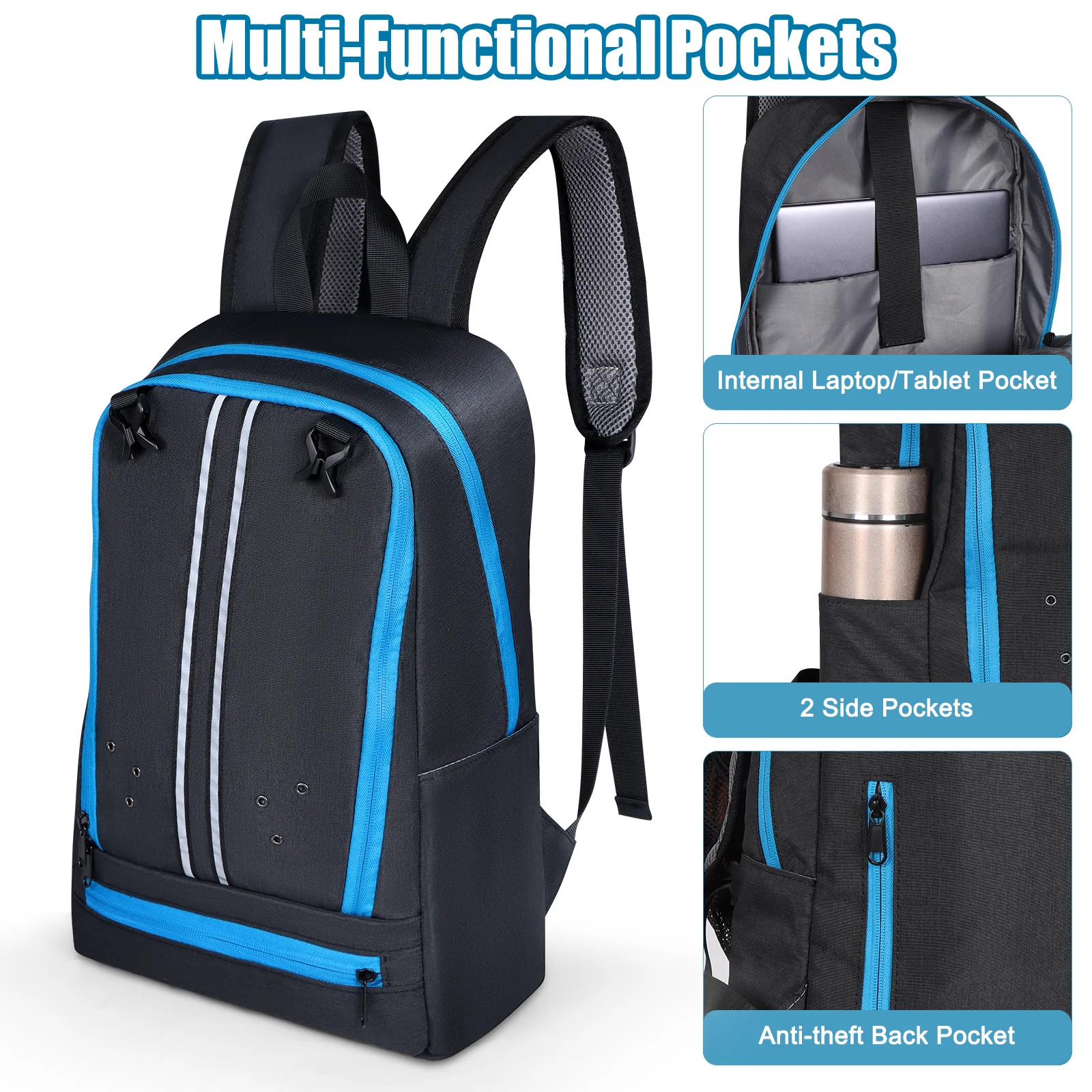 Detachable Basketball Net Backpack Breathable Design for Gym Court Training Multi-Functional Sports Backpack Streetball Ready