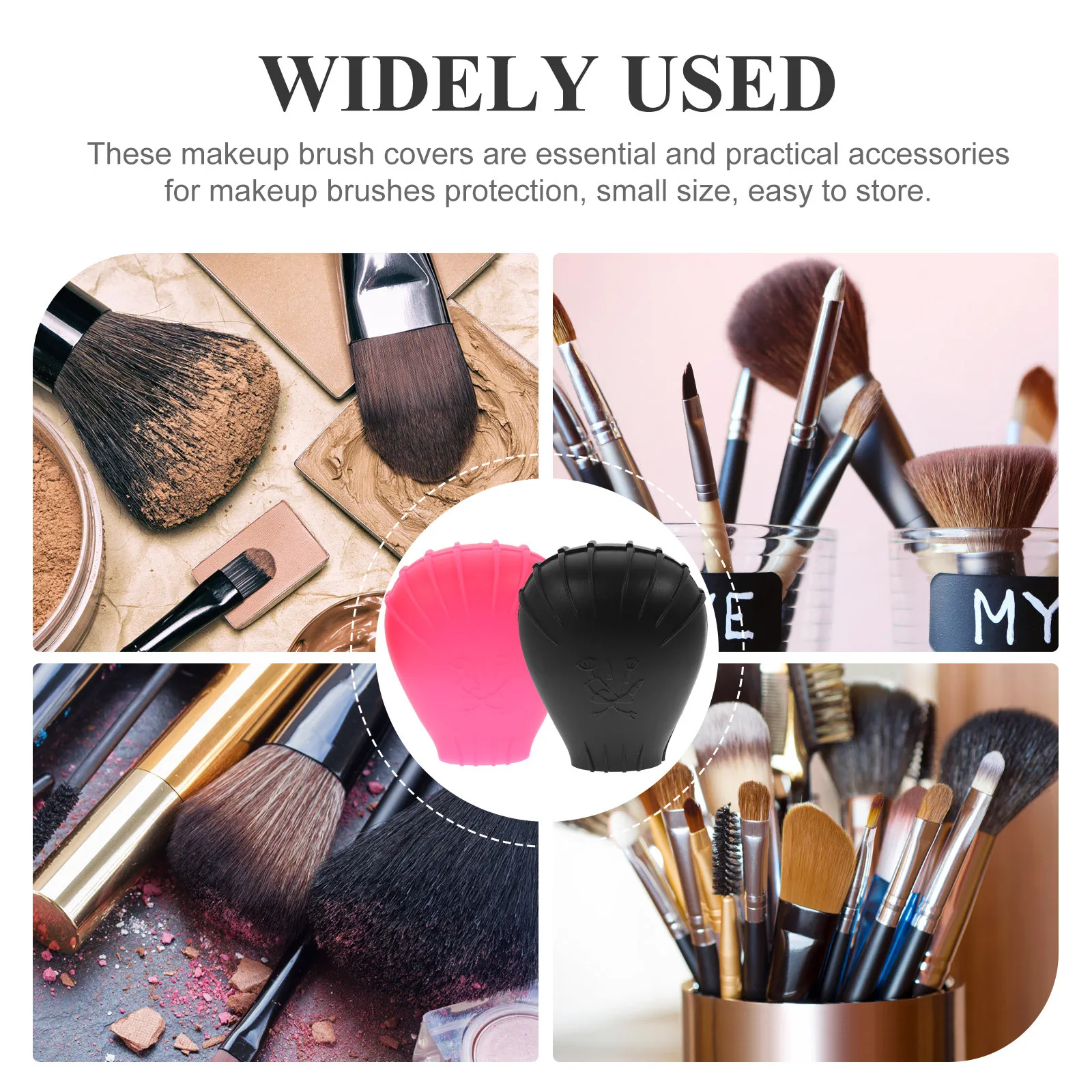 6 قطع من أغطية فرش المكياج من السيليكون، أكمام واقية قابلة لإعادة الاستخدام، أغطية تخزين فرشاة السفر، أغطية تخزين المكياج