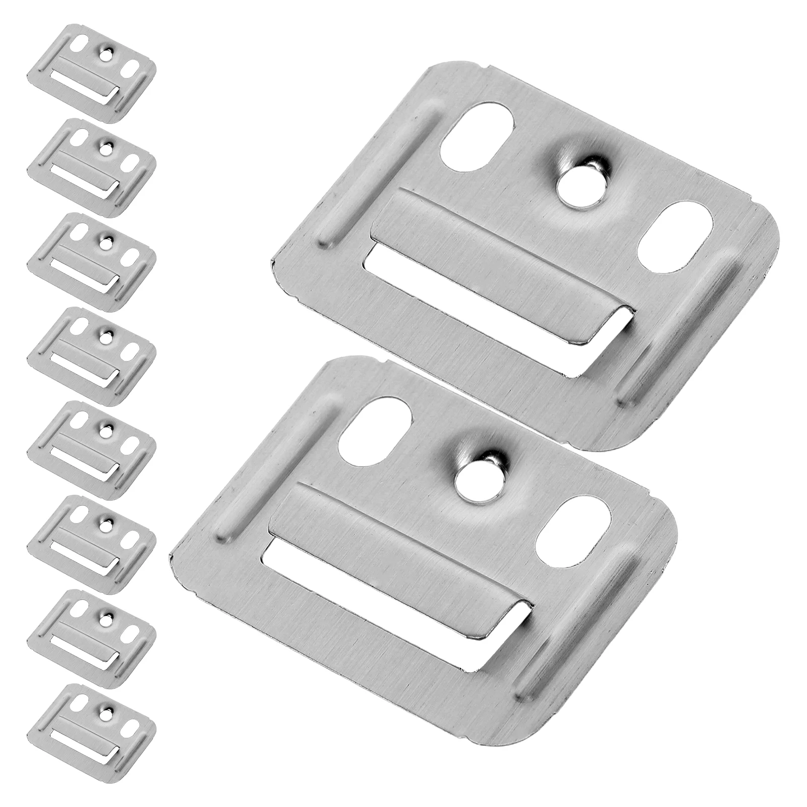 100 Pcs Bamboo Fiber Board Buckle for Integrated Wall Panel Furniture Fiberboard Connector Stainless Steel Clamp Baby