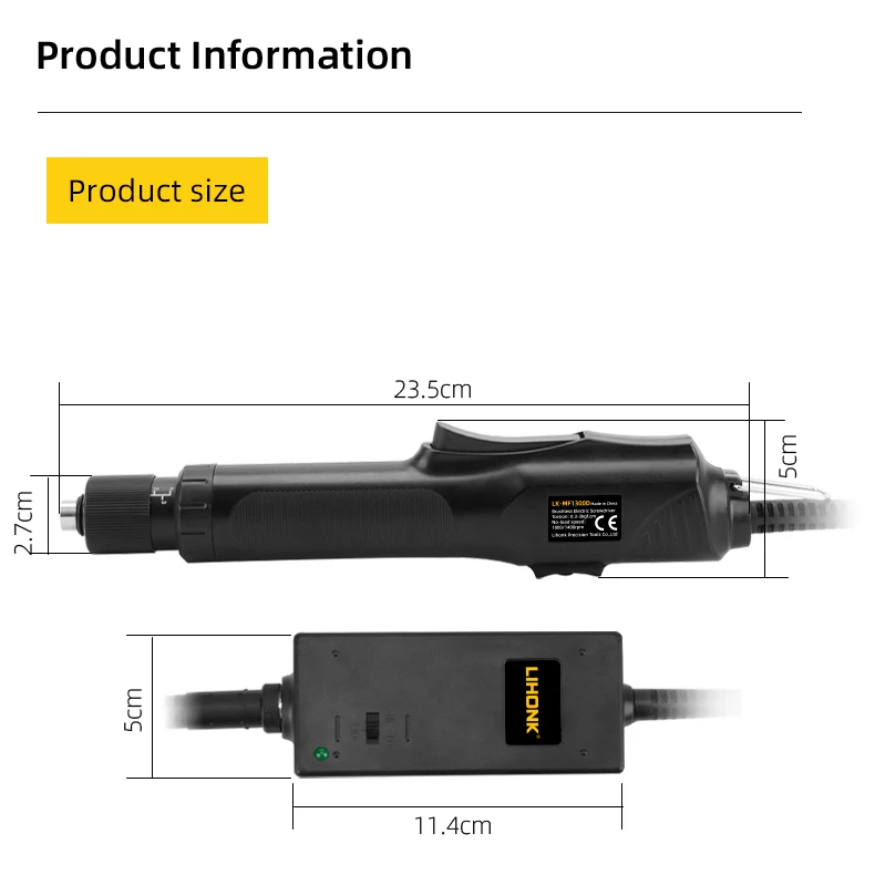 Ready to Ship Low Torque Compact DC Type Brushless Industrial Screwdriver Corded Screw Drivers with 2pcs Bits