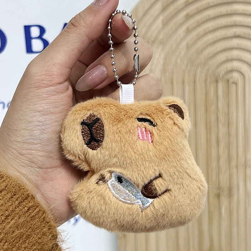 Cartoon Kawaii Piepende Capibara Knuffel Vis Pluche Sleutelhanger Schattige Dieren Zacht Gevulde Pop Hanger Tas Hangende Decoratie Meisje Gift