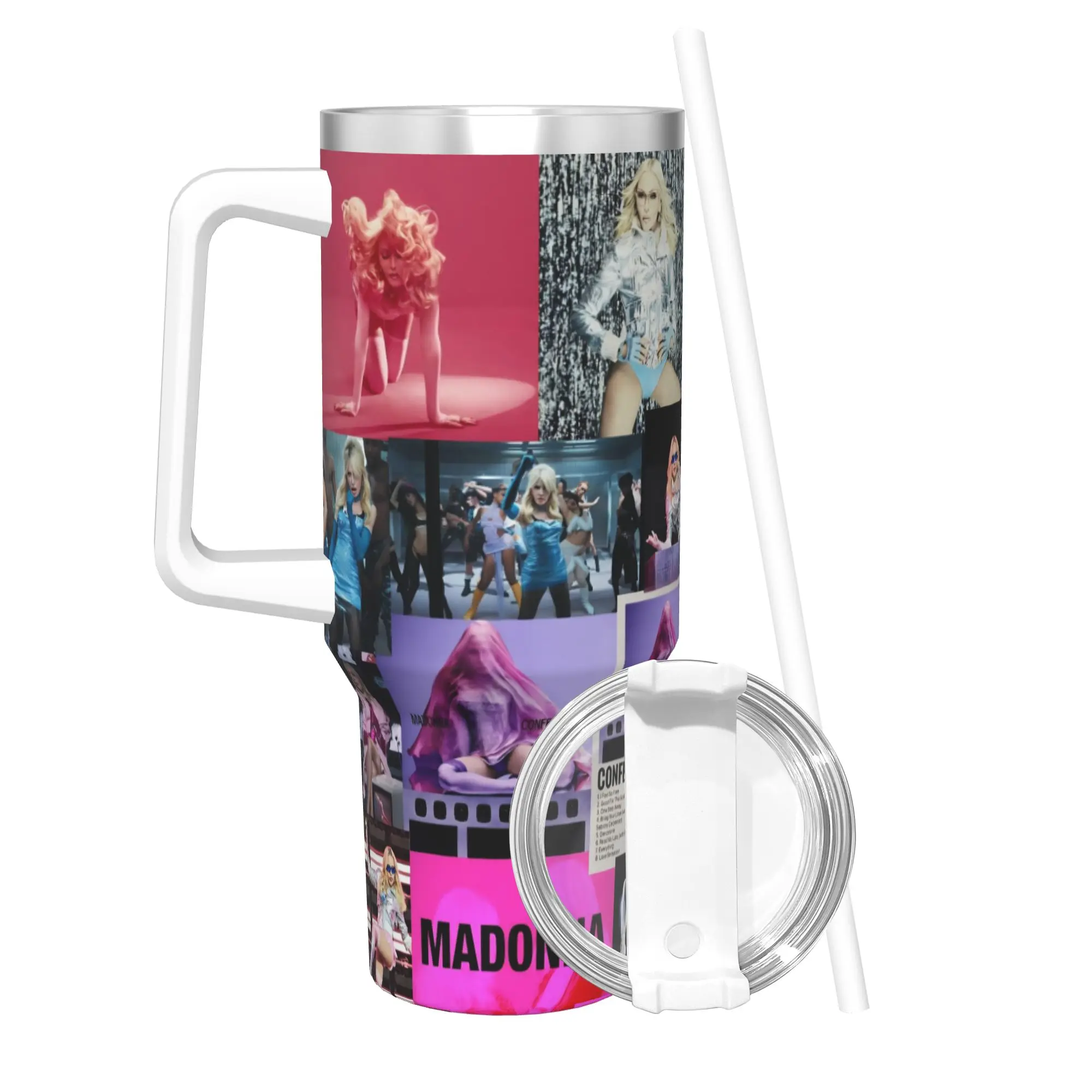 M-Madonnas Confessions II Tumbler With Straw  Stainless Steel Tumblers Mug Double Wall Vacuum Insulated for Cold Or Hot 40oz