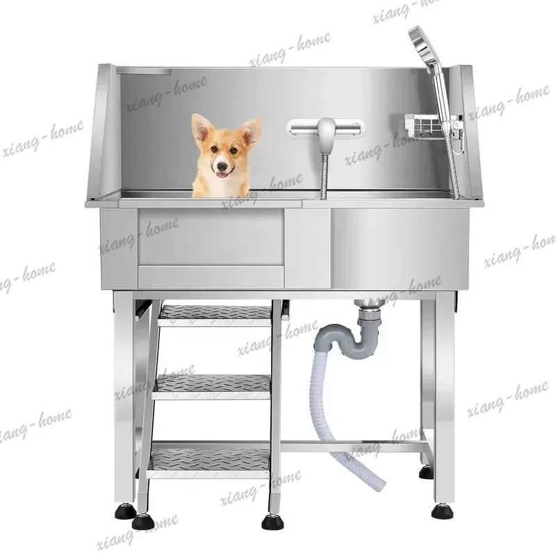 FG 2026 Small Size Dogs Stainless Steel Grooming Bathtub For Pet Cleaning & Bathing