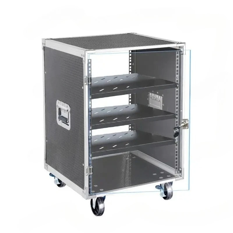 8U/12U/16U Power Amplifier Cabinet, KTV Audio Chassis 10U Outdoor Mixer Professional Air Case