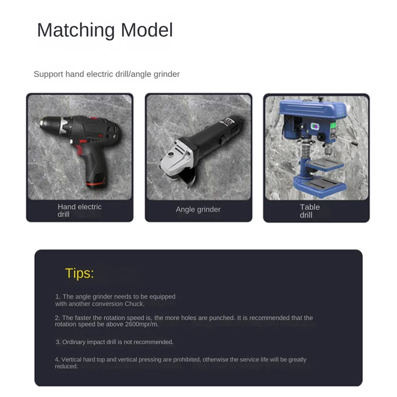 

Y50A-6 PCS Diamond Drill Bit Set Brazed Hole Opener Metal Tile Concrete Marble Glass Reaming Diamond Dry Drilling Bit