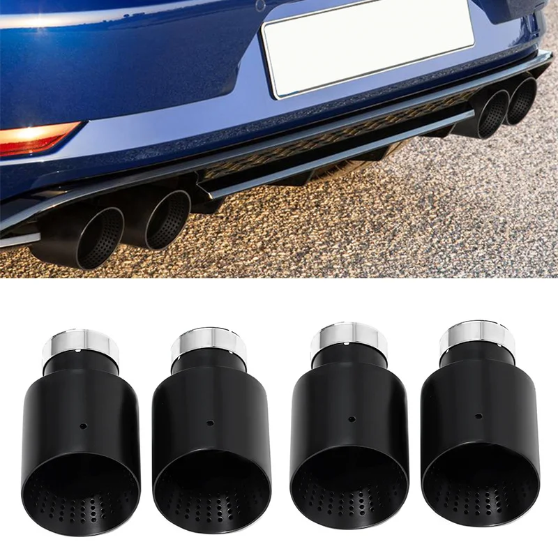 1 Piece Muffler Tip Matte Black For Golf 7 MK7 GTI Golf R Stainless Steel Single Exhaust Tip Universal Nozzle Tailpipe
