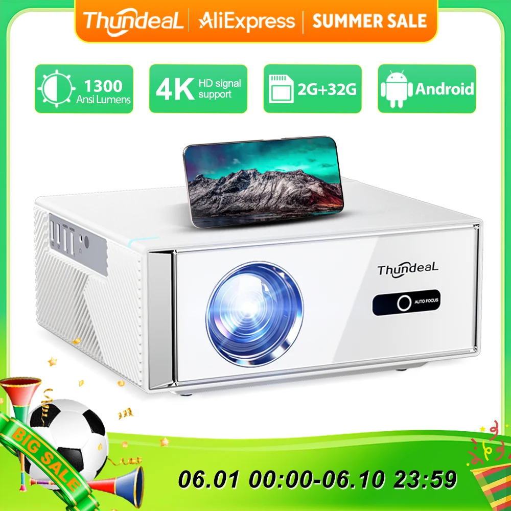 ThundeaL TD95W Portable Projector Full HD 1080P Home Cinema Theater 2G 32G Android WiFi Beam Mini 3D 2K 4K Video Movie Projector