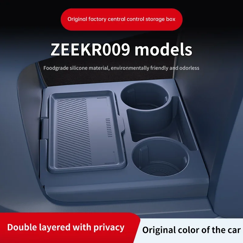 Picture 4: 2024 For Zeekr 009 Center Console Below Storage Box Central Control Organizer Mat Car Interior Silicone