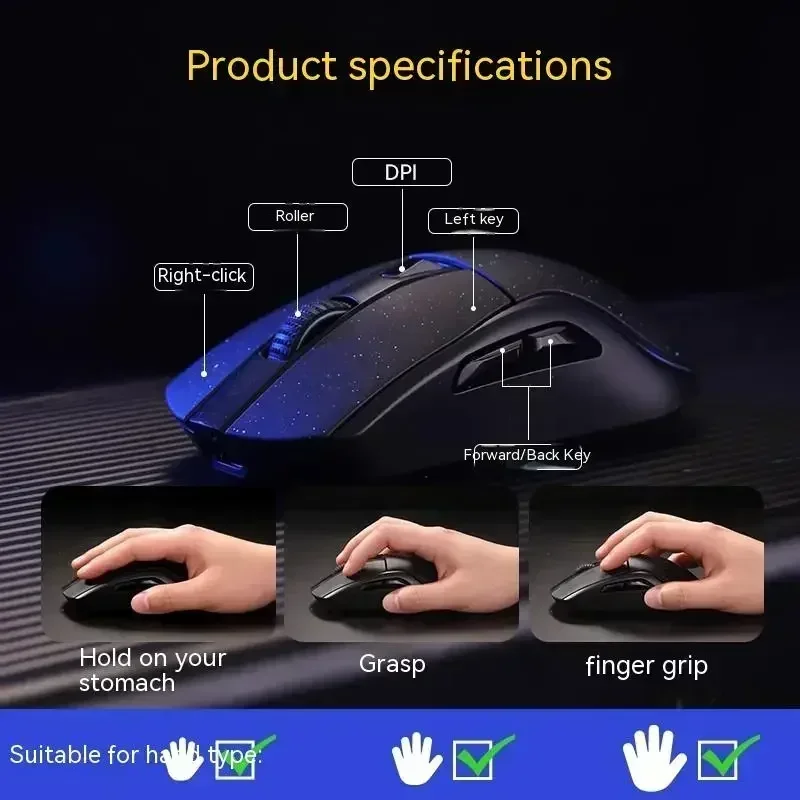 Imagem -03 - Dareu-mouse Gaming sem Fio A950 Paw3395 Sensor de Luz Luz Rgb Tri-modo Bluetooth Acessório de Jogo para pc Gamer Presente