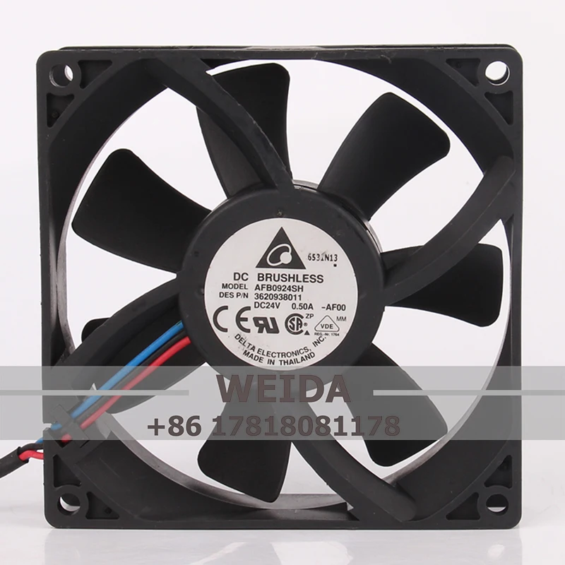 

AFB0924SH Case Fan for Delta 12V48V DC24V 0.5A ECAC 90x90x25 9cm 9025 Conversion Large Air Volume Dual Ball Bearing Cooling Fan