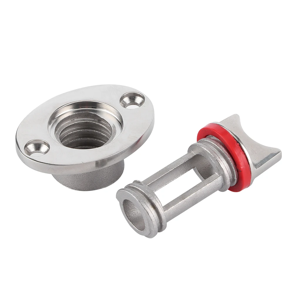 316 Stainless Steel Boats Polished Garboard Drain with threaded removable plug Boat Marine Hardware Accessories