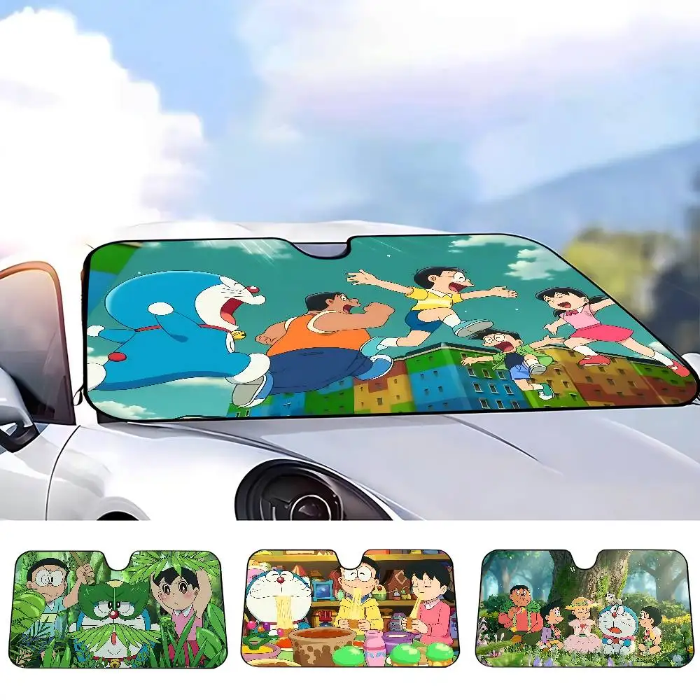 Cute D-Doraemon Car SunShade Car Sunshade Covers Cover Universal Windscreen Folding Visor