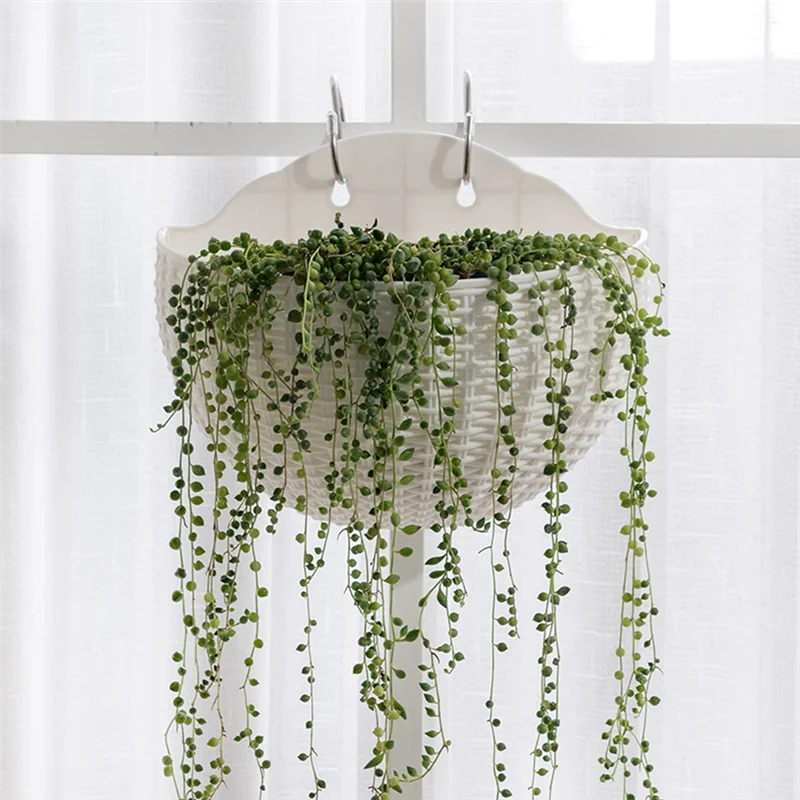 A21I-Large Balcony Hanging Plastic Pot Succulent Flower Pot Rattan Flower Pot