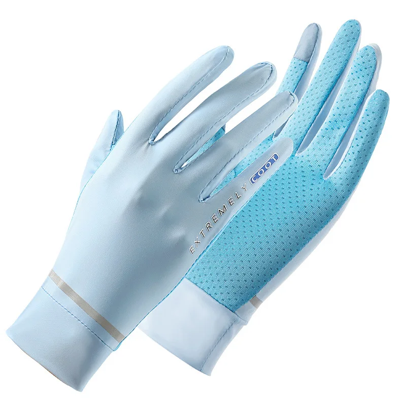 Women Gloves Summer Anti-UV Sunscreen Ice Silk Thin Gloves Mesh Breathable gloves for Driving cycling fishing bike sports Gloves