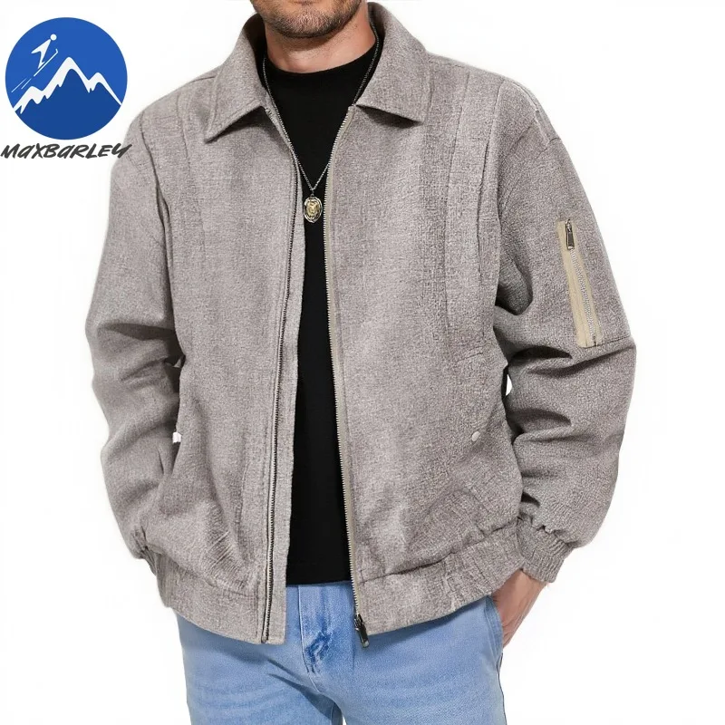 

Maxbarley Mens Harrington Jacket Linen Fabric Stand Collar Business Casual Fashion Vintage Style Lightweight Coat Size M-8XL