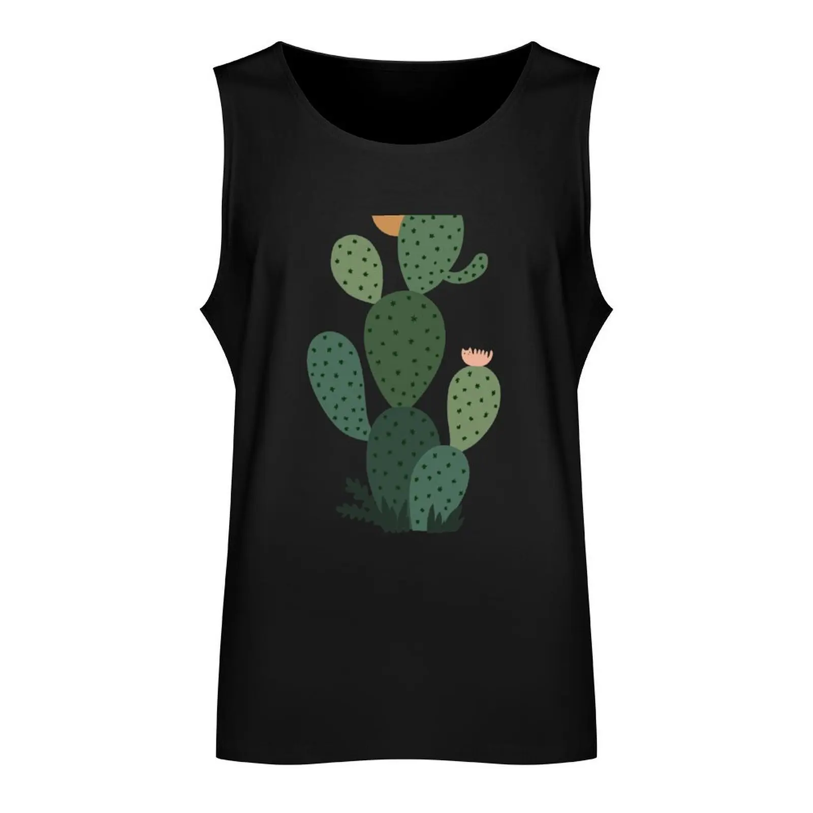 Cat and Plant 3: Cat-tus Tank Top running shirt underwear Vest Clothing Gym wear