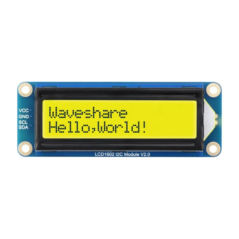 Waveshare LCD1602 I2C Module, Options For Three Colors, 32 Characters LCD, 3.3V/5V, Backlight Adjustable