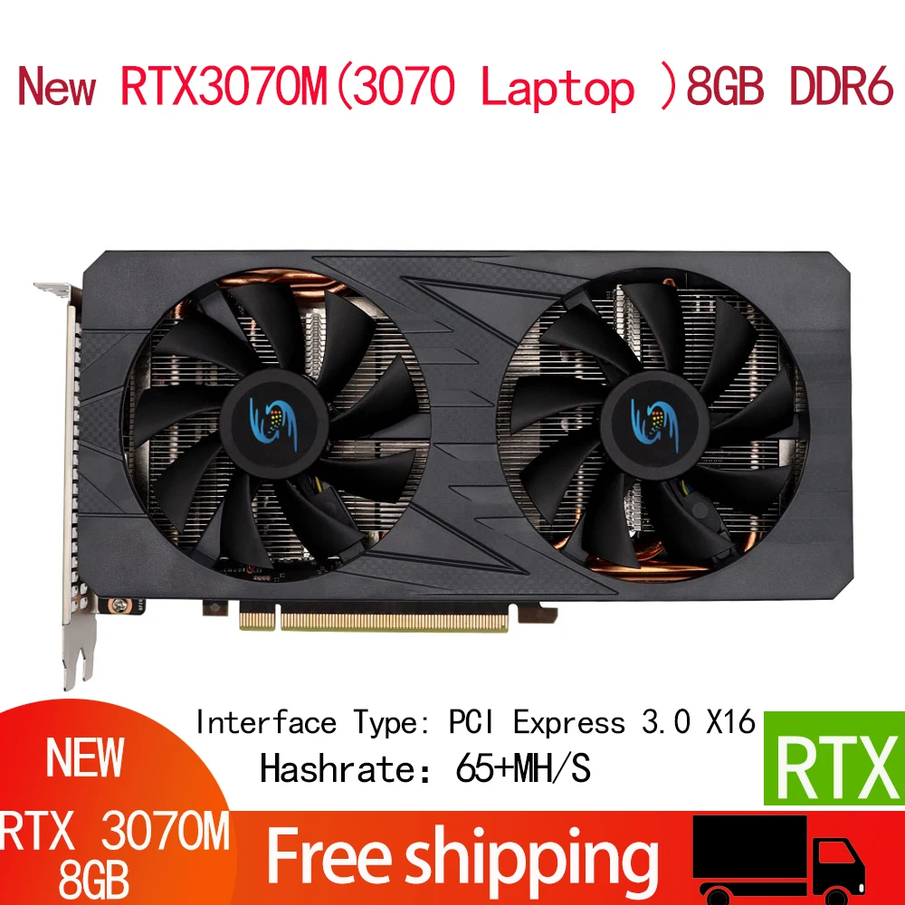 Nueva tarjeta de vídeo RTX 3070M (portátil 3070), 8GB, 256bit, DDR6, no LHR, perfectamente Compatible con minería, velocidad BTC ETH que alcanza 65 + MH/S