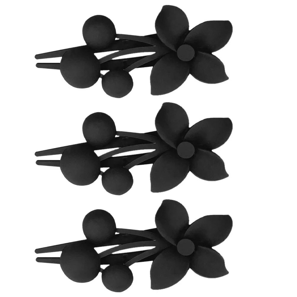 3 uds pinzas para el cabello sin arrugas sin alfileres las flores para mujeres estilo fino accesorios Abs francés plano grueso Miss Girls