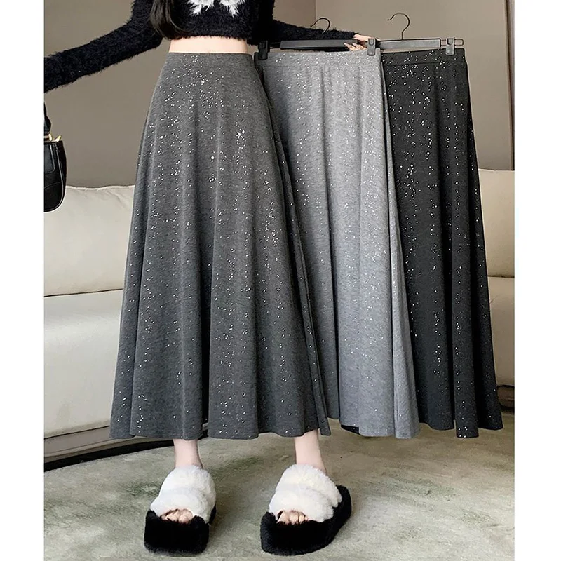 

Girls Designer Bling High Waisted Thin Skirts Female Comfortable A-line Dress Women Korean Fashion Slim Fit Skirts