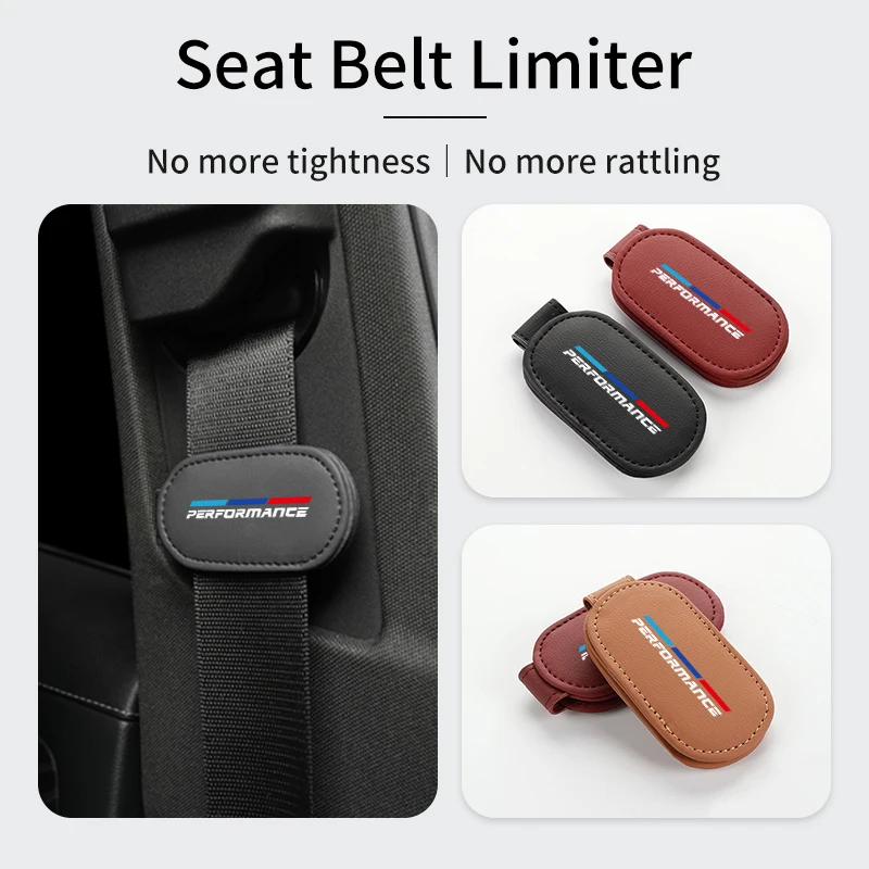 Car Safety Belt Limiter Leather Seat Belt Adjuster Anti-Stretch Clip For BMW 1 2 3 5 7 Series X1X2X3X4X5X6G20 G30 G11 G12