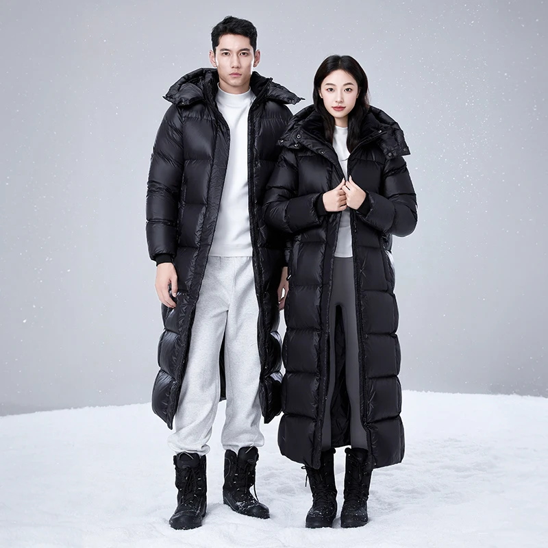 Unisex Fashion Thick Down Jacket White Duck Down Warm Loose Outerwear High Quality Men/Women Winter Leisure Puffer Coat