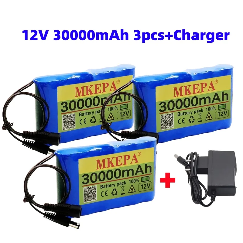 🛒Portable Large Capacity Lithium-Ion Battery BMS 3S2P 30000mAh 12V 18650 Battery Monitoring, Audio, LED Lights + Charger 🔥 image 3