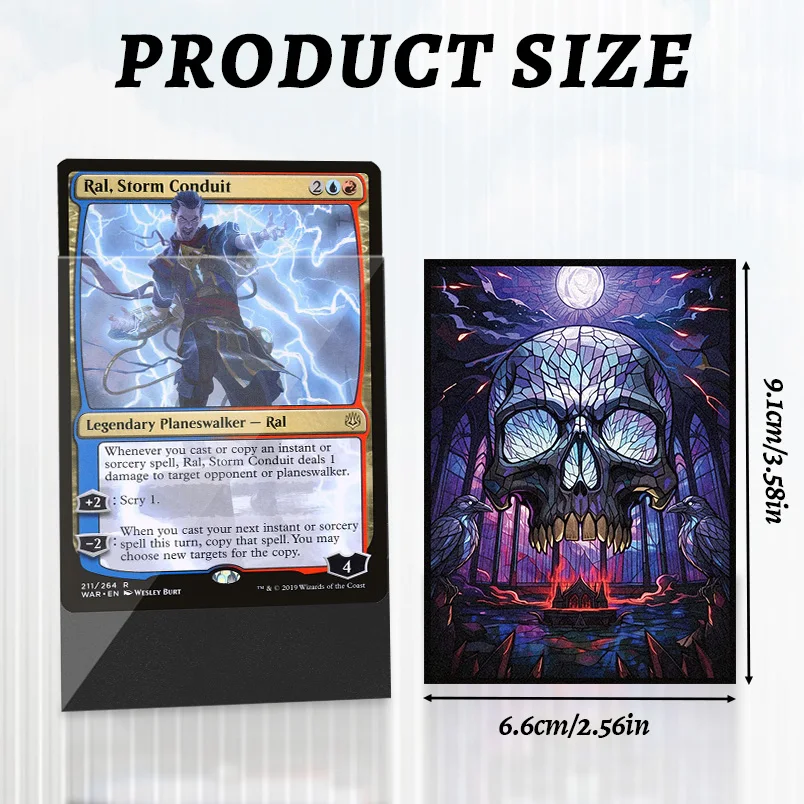 Card Sleeves -Pattern Print 105 Pack Clear Front & Matte Finish Back, 66x91mm, Protective Cover, TCG Card Protector